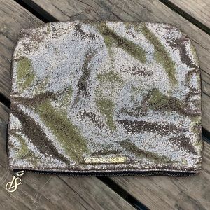 Victoria’s Secret Gold Glitter Cosmetic Bag